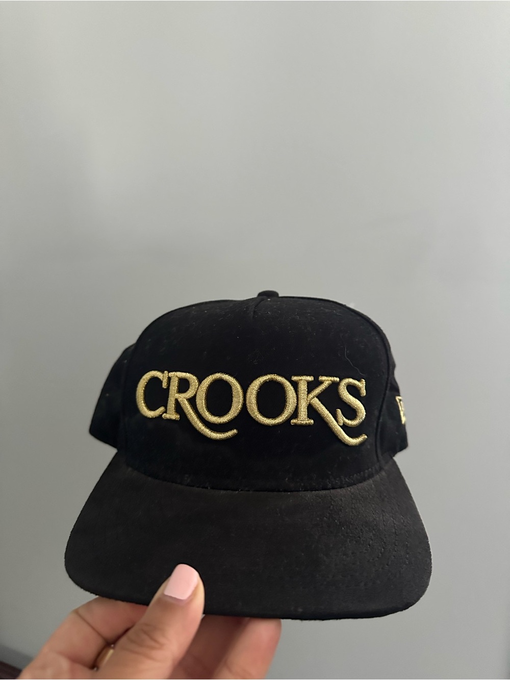 Crooks & Castles Black Hat with Gold Embroidered Logo